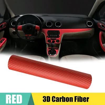 $10.89 • Buy Red Carbon Fiber Car Interior Accessories Panel Protector Sticker Car Universal
