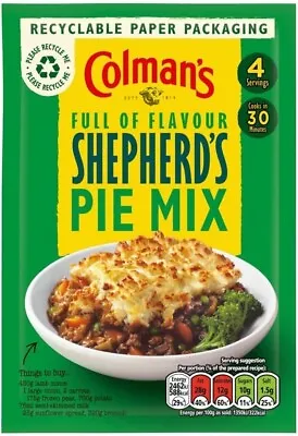 Colmans Shepherds Pie Recipe Mix 50 G (Pack Of 16) • £7.99