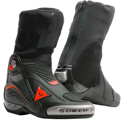 Dainese Axial D1 Black Fluo Red Road Racing Motorcycle Boots New • £399.99