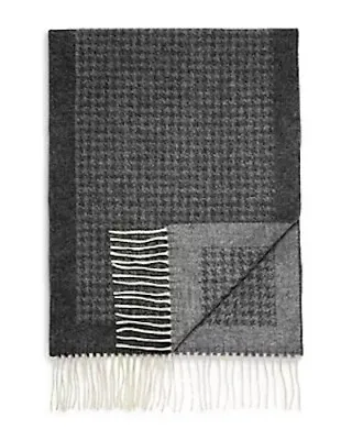 Paolo Mariani L104710 Mens Charcoal Grey Minotaur Checked Woven Scarf One Size  • $66.30