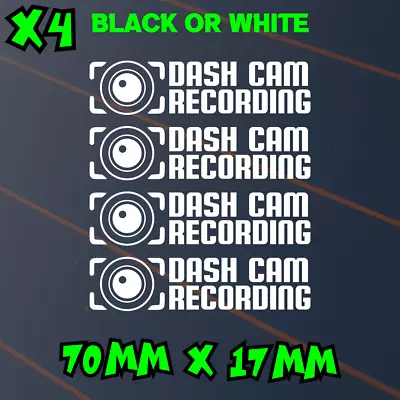 $5.50 • Buy Dash Cam Recording X4 Sticker Car Decal Window Camera Dashcam Video GPS Vinyl