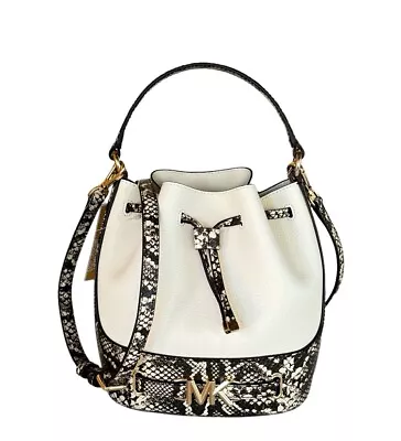 Michael Kors Reed Md Belted Bucket Messenger Bag Exotic Natural/light Cream • $108.88