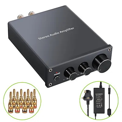 100W Stereo Audio Amplifier Digital Power 2CH Mini Hi-Fi Class D Integrated Amp • £42.70