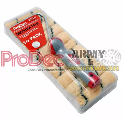 ProDec 10 Pack Of 4  Inch Acrylic Mini Paint Rollers & Frame Emulsion Masonry • £8.99