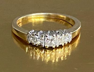 £699 • Buy 18ct 18K 18 Carat 750 Gold 0.8ct Engagement Ring Princess Cut Diamond 5 Stones