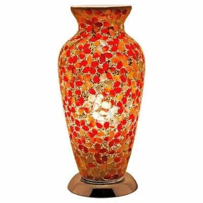 Vase Table Lamp Mosaic Glass Vase Lamp  Red Flower LM73R • £49.99