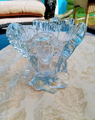 Vintage Carnevale 1989 Clear Glass Angel Celestial Statuary Candy Bowl • $19.99