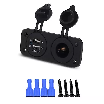 5V USB Car Cigarette Lighter Socket Splitter Charger Power Adapter Blue Light B • £10.01