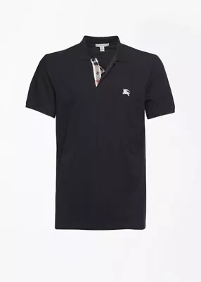 Burberry Brit Black Knit Short Sleeve Polo Shirt - Black - LARGE • $125