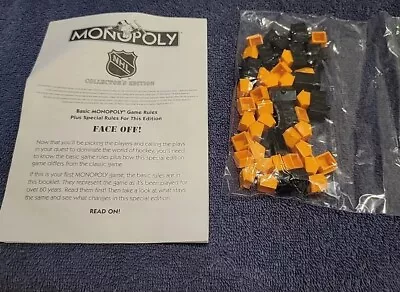 Hasbro 1999 Monopoly NHL Collectors Edition Orange Black Boxes Parts Houses • $9.99