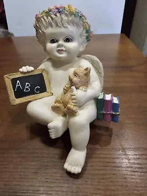 F3-ABC Angel Shelf Sitter Figurine 6  Music Box  You Ve Got A Friend  Multicolor • £7.95