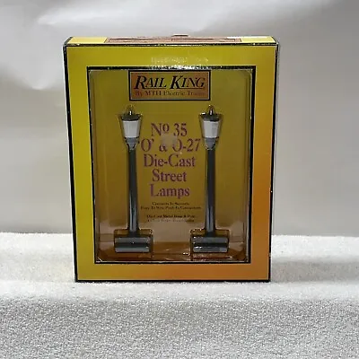 MTH Rail King No. 35 Street Lamp 2-Lamp Set Gray O Gauge #1058 • $22.50