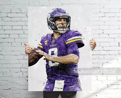 Kirk Cousins Minnesota Vikings Poster Canvas Football PrintSport Wall Art • $32.20