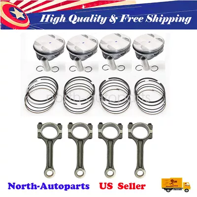 Pistons & Rings Connecting Rod Kit Fit For Buick Chevrolet GMC Saturn 2.4L • $123.69