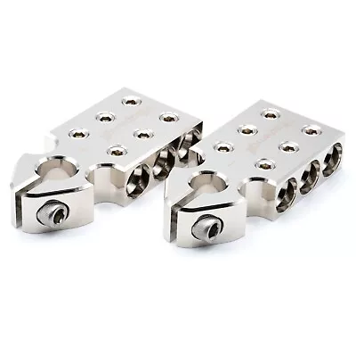 Pair ILL Customz Battery Terminals 0 Gauge 6 Input SAE Top Post Clamp • $39.99