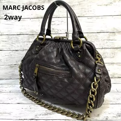 Marc Jacobs 2WAY Stam Shoulder Bag Cowhide Quilted Black Chain Ladies Used JPN • $189