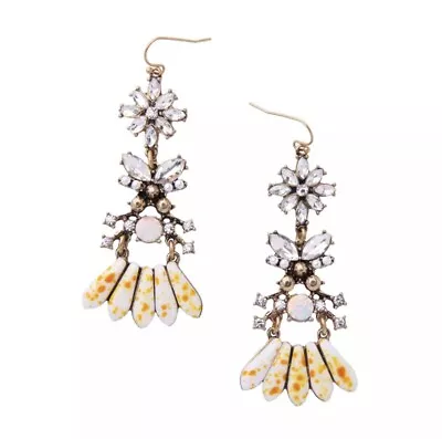 Vtg Style Crystal Art Deco Chandelier Cluster Statement Cocktail Dangle Earrings • £8.75