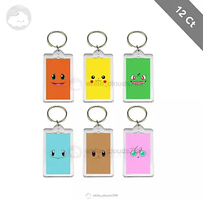 12 Pokemon Pikachu Monster Faces Keychain For Kids Birthday Party Favor Gifts • $13.25