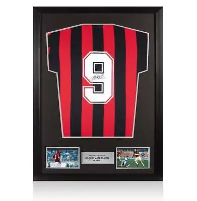 Framed Marco Van Basten Signed AC Milan Shirt - Retro Number 9 Autograph • £314.99