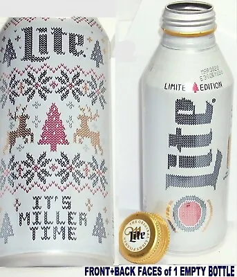 Empty Aluminum Bottle 2019 Miller Time Lite Beer Holiday Reindeer Christmas Tree • $3.90