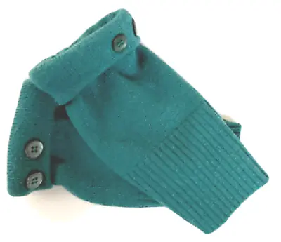 $33.49 • Buy Fingerless Gloves Green Teal Merino Wool S - M Small - Medium Mitten Half Finger