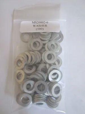 MS20002-6 Flat Washer 3/8  ID X 11/16  OD X 1/16  Thick - Lot Of 100 • $6.29