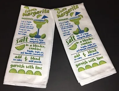 New Set Of 2 Microfiber Kitchen Towels Frozen Margarita Drink Recipes Limes • $11.99