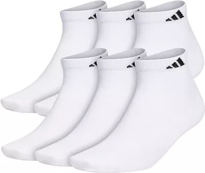 Adidas Men's Superlite Quarter Socks 6 Pair Pack Aeroready White Black 0079 • $19