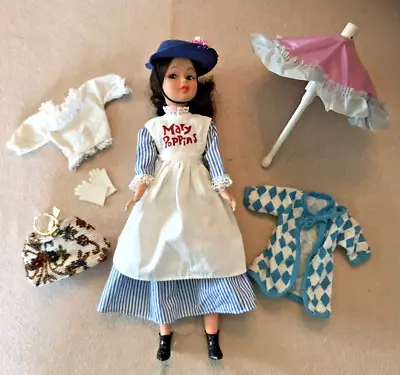 Vintage Horsman Mary Poppins Doll Outfit Hat Carpet Bag Umbrella Gloves+ • $22.95