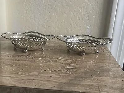 Lot 2 Shreve Crump & Low Co. STERLING SILVER PIERCED NUT DISHES • $70