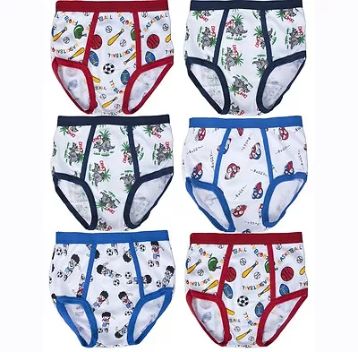 3 6 12 Boy's Soft Cotton Briefs Cartoons Designs NEW Underwear S~XL • $9.75