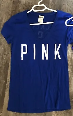Women's~Victoria’s Secret~PINK~Royal Blue~Chicago Cubs~V Neck~size Small~tshirt • $5.87