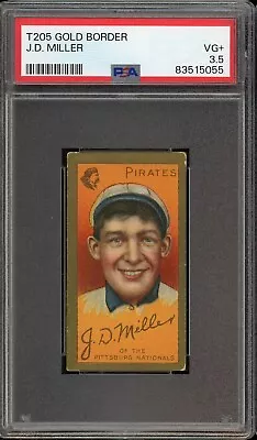 1911 T205 Gold Border Baseball J.d. Miller PSA 3.5 • $125