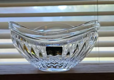 Mikasa Accents CRYSTAL CIMARRON 6  BOWL SN067 Wavy Triangle Ribbed Dish Germany • $11.99