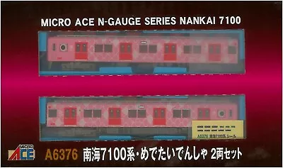 Micro Ace A6376 N Scale Nankai 7100 Medetai Train 2cars Set Model Train Pink • $285.88