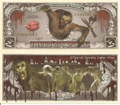 Zombie Apocalypse One Million Dollar Bills X 2 Undead Monsters • £1.99