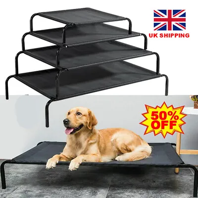 £19.50 • Buy Breathable Elevated Dog Bed Pet Cat Mesh Camping Cot In/Outdoor Waterproof Black