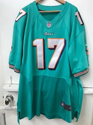 NIKE AUTHENTIC MIAMI DOLPHINS RYAN TANNERHILL #17 ON-FIELD SEWN JERSEY Size 56 • $78.95