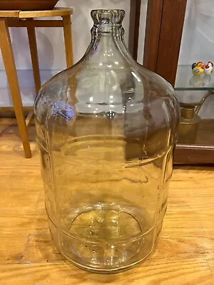  Vintage Clear Glass Jug Water Bottle Crisa Mexico Embossed Checkered 5 Gallon • $39.60