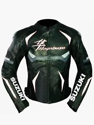 Suzuki Hayabusa Motorbike/Motorcycle Racing Leather Jacket Biker Riding Jacket • $239