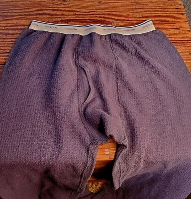 Vintage Fruit Of The Loom Sz M Navy Blue Thermal Long Johns Underwear Bottoms • $15.99