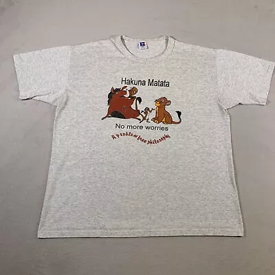 VINTAGE Lion King Shirt Adult XL Gray Movies Cotton Russell Hakuna Matata U40 • $24.95