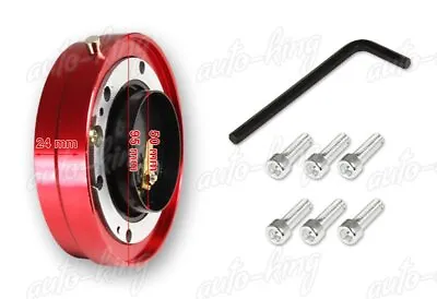 Jdm Red 6-hole Steering Wheel 1  Thin Quick Release Short Hub Adapter Kit • $18.50