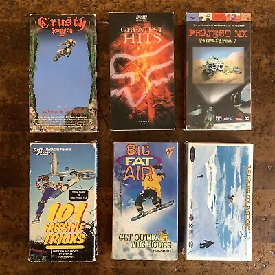 Lot Of Vintage VHS Motocross BMX Snowboarding Mobile Tapes - Dirt Bike Fox • $34