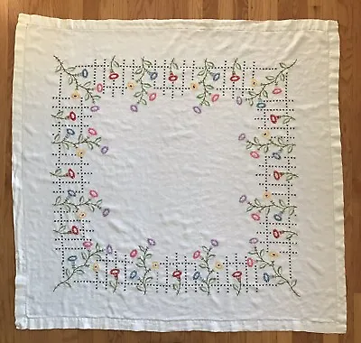 Vintage Linen Tablecloth 47” X 48” • $22.99