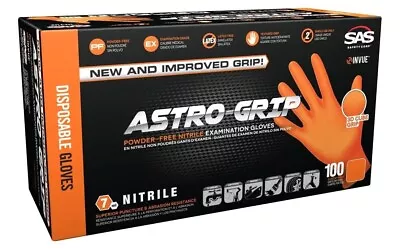 SAS  66474 X-LARGE Astro Grip  7 MIL Powder Free Nitrile Disposable Gloves CASE • $149.49