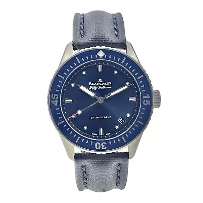 Blancpain Fifty Fathoms Barhyscaphe Steel Blue 38mm Automatic Men’s Watch 5100 • $6295