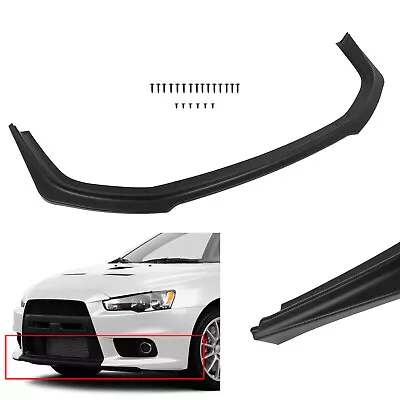 For 2008-2017 Mitsubishi Lancer EVO X 10 Front Bumper Lip Spoiler Matte Black • $76.48