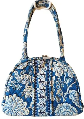 Vera Bradley Eloise Shoulder Bag Purse Blue Lagoon Kiss Lock Bag 2011 **NICE** • $19