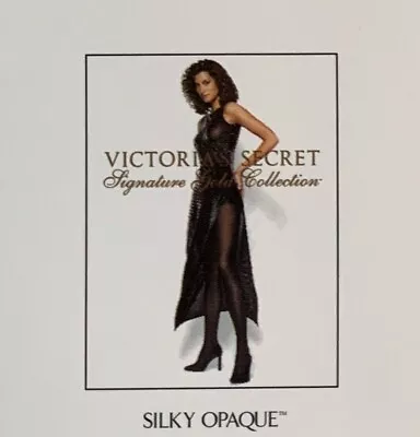 Victoria's Secret Signature Gold Silky Opaque Black M Pantyhose READ Description • $20